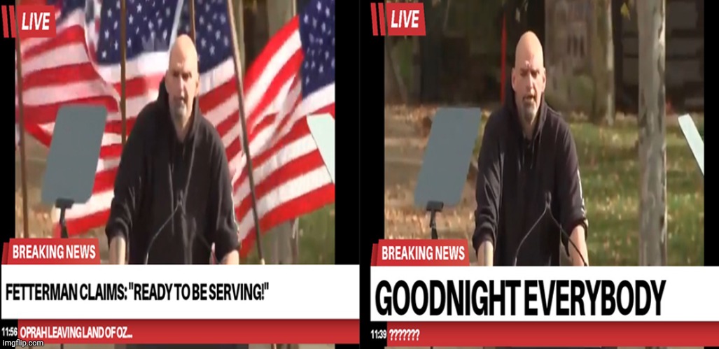 Fetterman ready to be served | image tagged in fetterman flag fail,midterms,funny,fails,american flag,election day | made w/ Imgflip meme maker