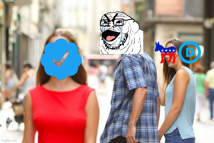 Distracted Boyfriend | image tagged in memes,distracted boyfriend,twitter,democrats,dnc | made w/ Imgflip meme maker