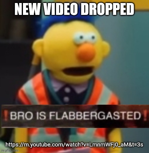 Flabbergasted Yellow Guy | NEW VIDEO DROPPED; https://m.youtube.com/watch?v=LmnmWFj0_aM&t=3s | image tagged in flabbergasted yellow guy | made w/ Imgflip meme maker