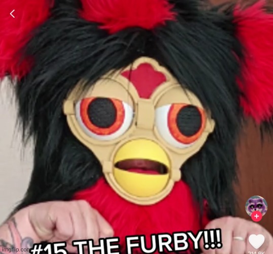 image tagged in furby,furry,fursuit | made w/ Imgflip meme maker