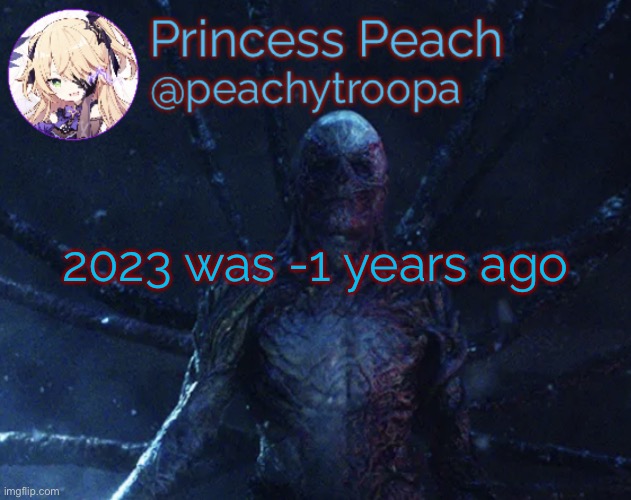 Vecna | 2023 was -1 years ago | image tagged in vecna | made w/ Imgflip meme maker