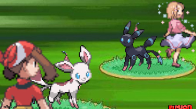 that isn't my trainer, she just said i would get 100 bucks if i defeated her rival in a battle (i defeated her) | made w/ Imgflip meme maker
