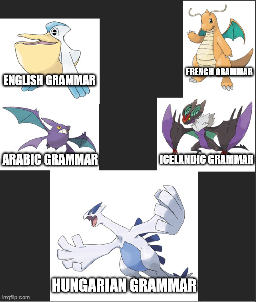 Types Of Grammar But With Flying Type Pokemon Imgflip