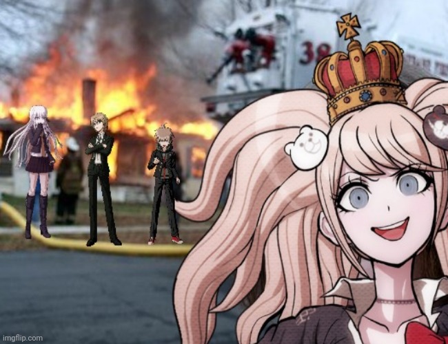 *Spoilers* The first game be like: | image tagged in danganronpa,despair,chaos | made w/ Imgflip meme maker
