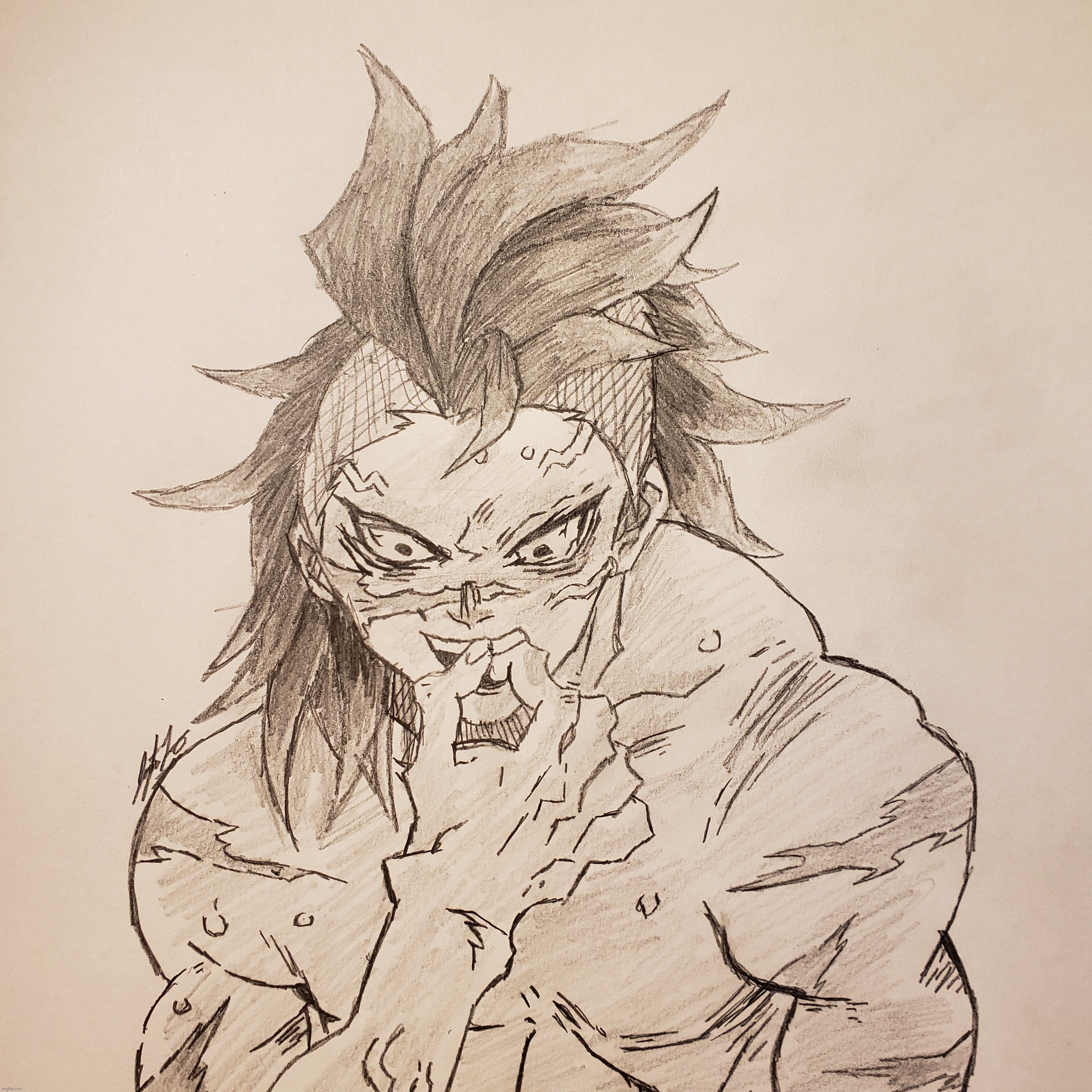 Genya Shinazugawa | image tagged in drawing,demon slayer | made w/ Imgflip meme maker