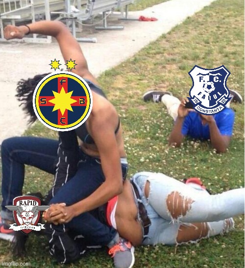 FCSB 3-1 Rapid Bucharest. | image tagged in guy recording a fight,fcsb,futbol,romania,memes,rapid | made w/ Imgflip meme maker