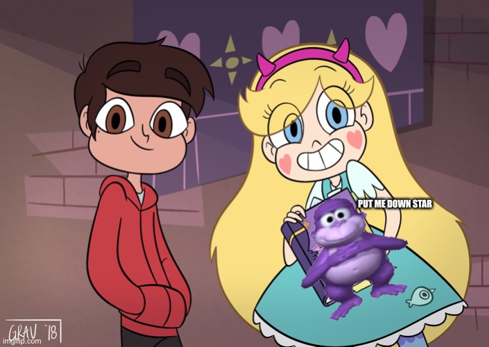 Star Butterfly Holding Bonzi Buddy | PUT ME DOWN STAR | image tagged in svtfoe,star vs the forces of evil,bonzi,bonzi buddy,star butterfly,memes | made w/ Imgflip meme maker