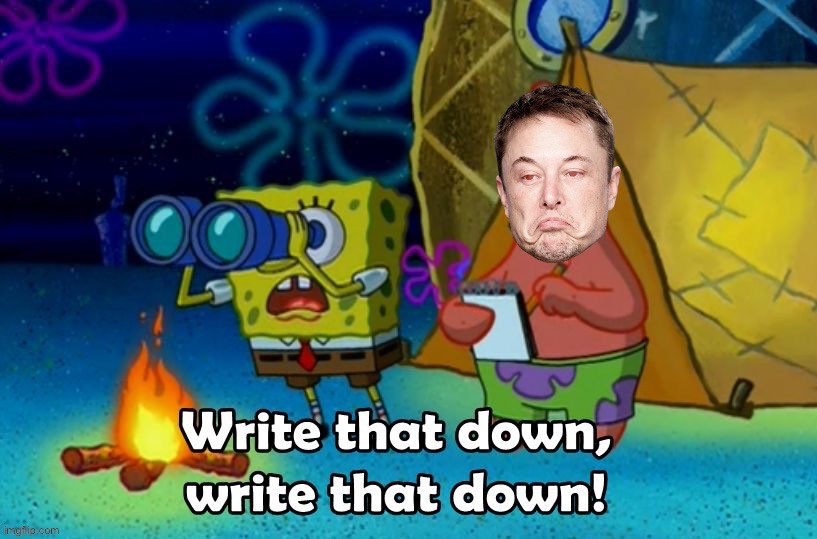 Elon Musk write that down | image tagged in elon musk write that down | made w/ Imgflip meme maker