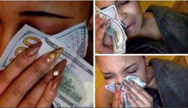 Girl crying with money Blank Meme Template