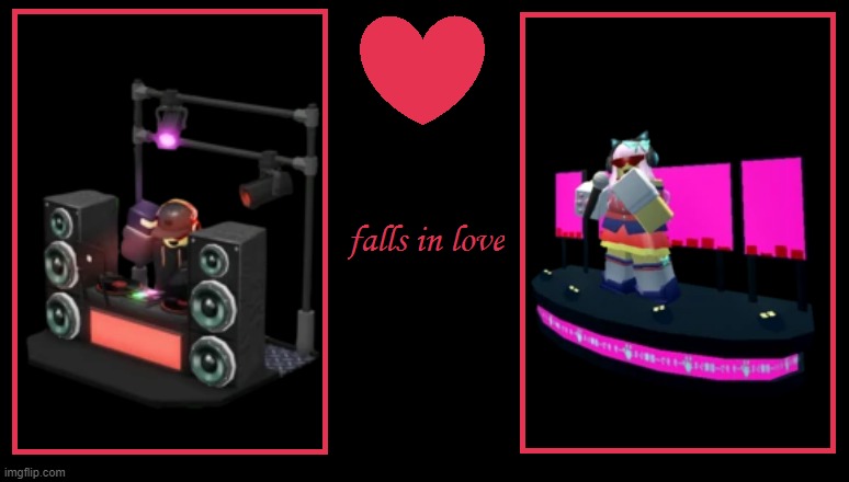 What if DJ falls in love with Neko DJ? | image tagged in what if a character falls in love,love,romance,tower defense simulator,tds,relationships | made w/ Imgflip meme maker