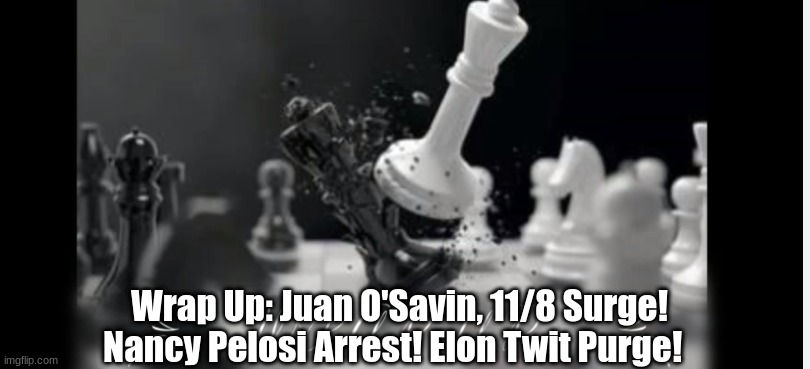 Wrap Up: Juan O'Savin, 11/8 Surge! Nancy Pelosi Arrest! Elon Twit Purge!  (Video)