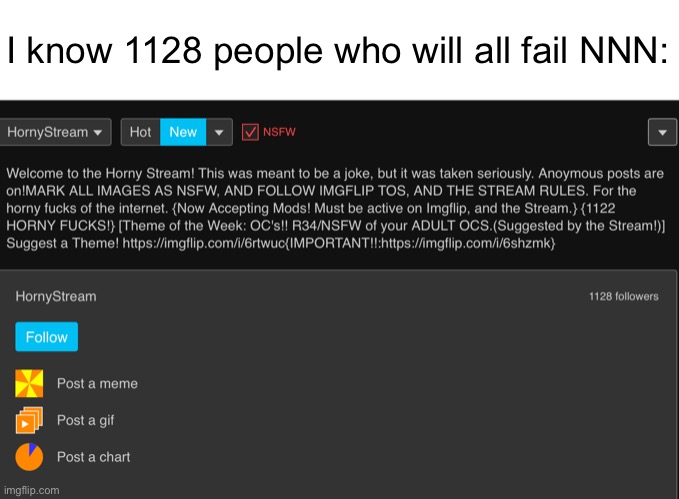 And 1128 people with no father figure. I wonder if there’s a correlation to the two… | I know 1128 people who will all fail NNN: | made w/ Imgflip meme maker