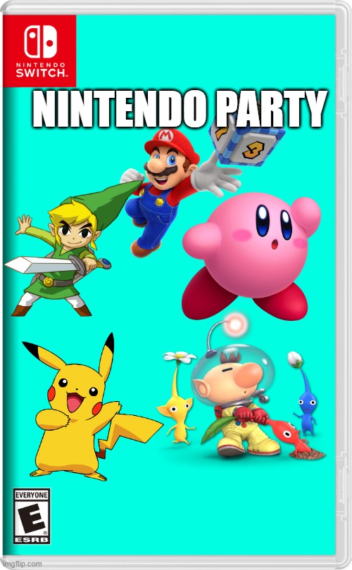 Nintendo Party Box Art | NINTENDO PARTY | image tagged in nintendo switch | made w/ Imgflip meme maker