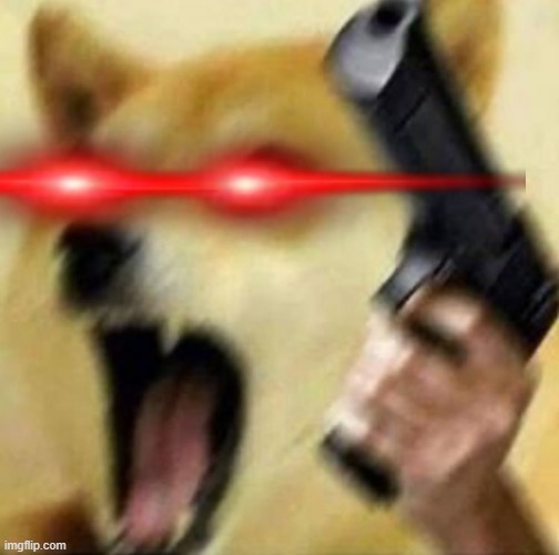 image tagged in angry doge with gun | made w/ Imgflip meme maker