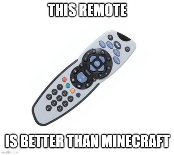 Remote control | THIS REMOTE; IS BETTER THAN MINECRAFT | image tagged in remote control | made w/ Imgflip meme maker