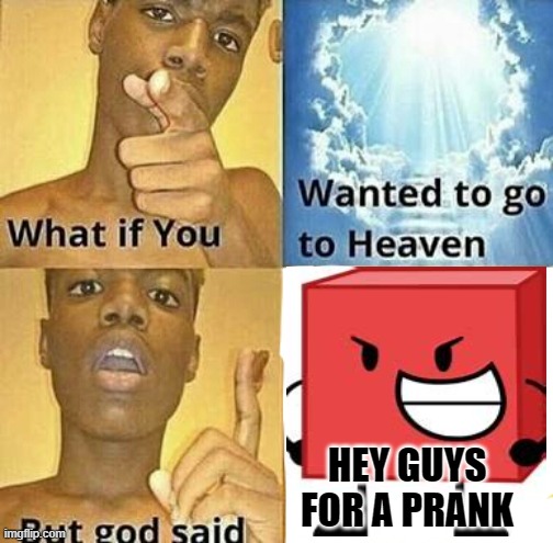 What if you wanted to go to Heaven | HEY GUYS FOR A PRANK | image tagged in what if you wanted to go to heaven | made w/ Imgflip meme maker