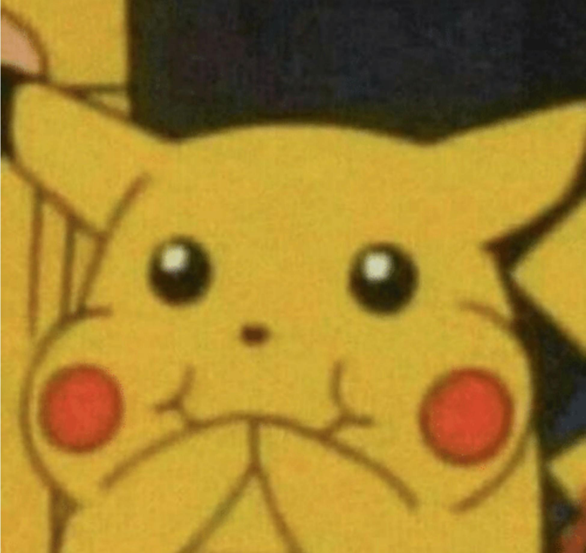 High Quality pikachu laugh hold mouth Blank Meme Template