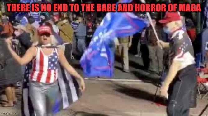 MAGA Rage | THERE IS NO END TO THE RAGE AND HORROR OF MAGA | image tagged in maga rage | made w/ Imgflip meme maker