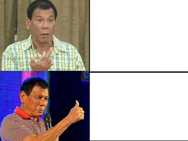 Duterte Flipping Approve Thumbs Up Blank Meme Template