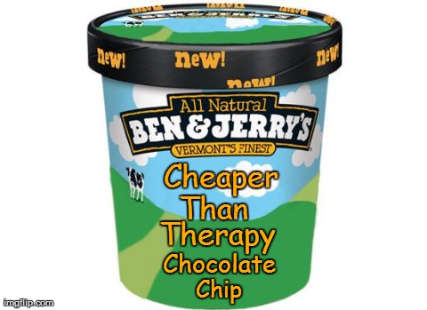 Ice cream cheaper than therapy! | Cheaper Chip Than Therapy Chocolate | image tagged in funny | made w/ Imgflip meme maker