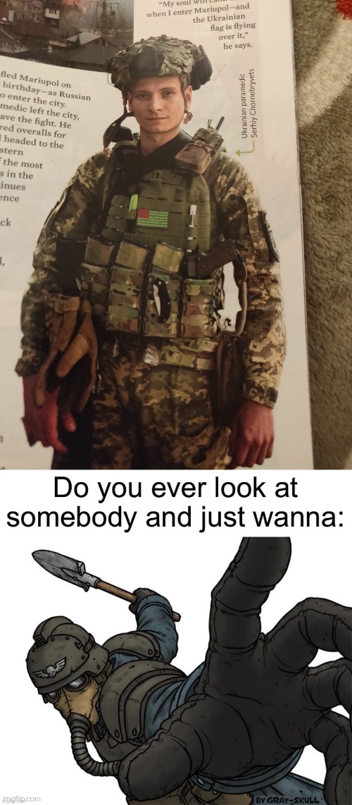 He look so cringe doe | image tagged in memes,funny,ukraine,russia,ukraine flag,soldier | made w/ Imgflip meme maker