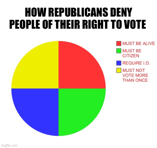 Why is that so bad? | HOW REPUBLICANS DENY PEOPLE OF THEIR RIGHT TO VOTE | image tagged in vote | made w/ Imgflip meme maker