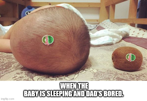 WHEN THE BABY IS SLEEPING AND DAD'S BORED. | made w/ Imgflip meme maker