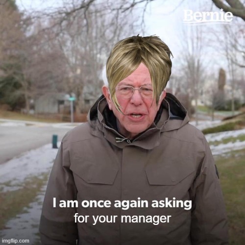 hot bernie | for your manager | image tagged in memes,bernie i am once again asking for your support | made w/ Imgflip meme maker