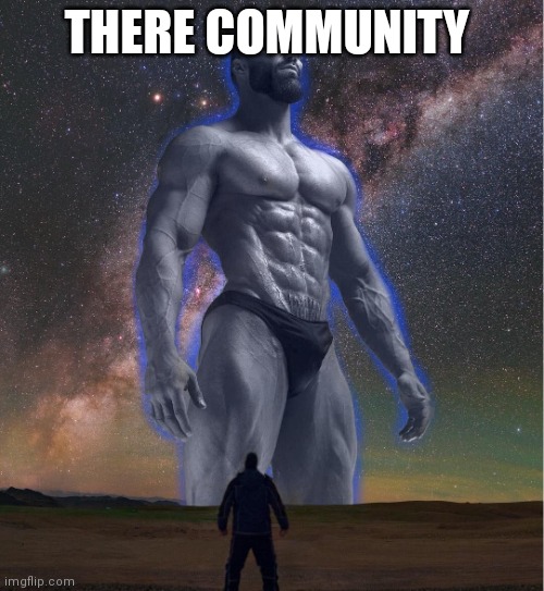 omega chad | THERE COMMUNITY | image tagged in omega chad | made w/ Imgflip meme maker