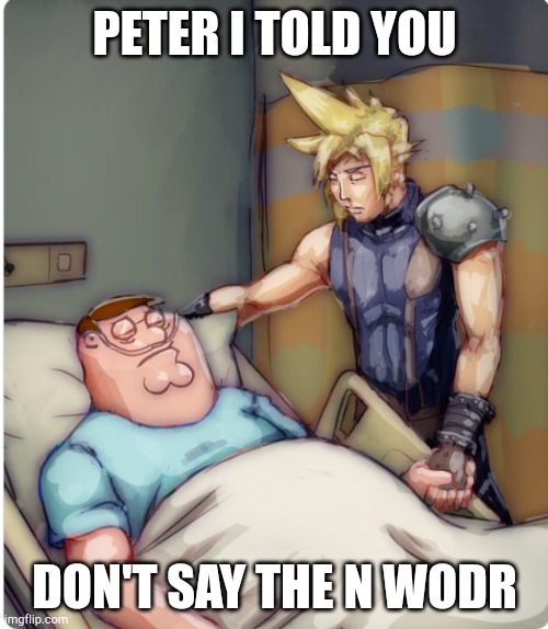 PETER I TOLD YOU | PETER I TOLD YOU DON'T SAY THE N WODR | image tagged in peter i told you | made w/ Imgflip meme maker