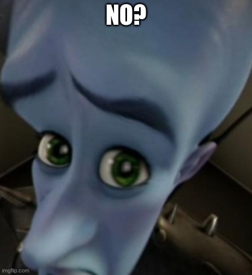 Megamind no bitches | NO? | image tagged in megamind no bitches | made w/ Imgflip meme maker