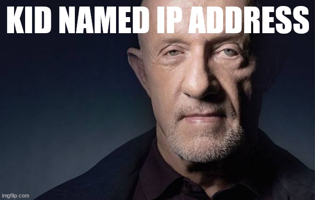 Kid Named | KID NAMED IP ADDRESS | image tagged in kid named | made w/ Imgflip meme maker