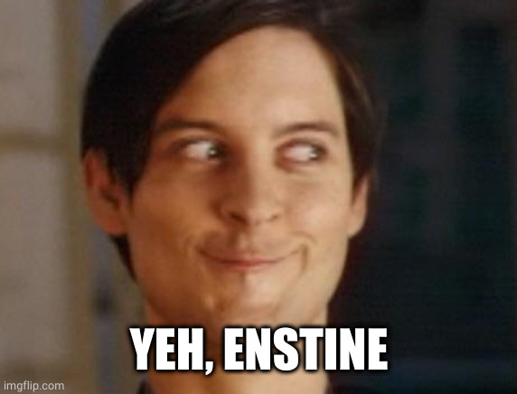 Spiderman Peter Parker Meme | YEH, ENSTINE | image tagged in memes,spiderman peter parker | made w/ Imgflip meme maker