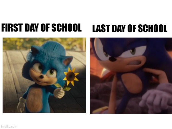 an ordinary school me | FIRST DAY OF SCHOOL; LAST DAY OF SCHOOL | image tagged in school memes | made w/ Imgflip meme maker