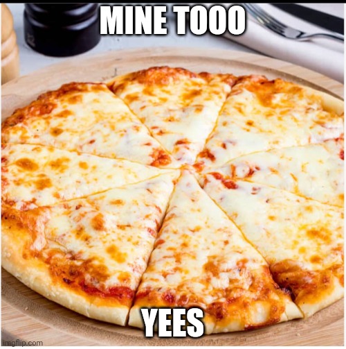 Pizza | MINE TOOO YEES | image tagged in pizza | made w/ Imgflip meme maker