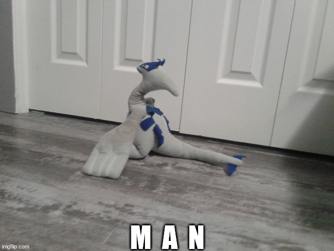 man meme with pokemon plush | M  A  N | image tagged in plush,pokemon | made w/ Imgflip meme maker