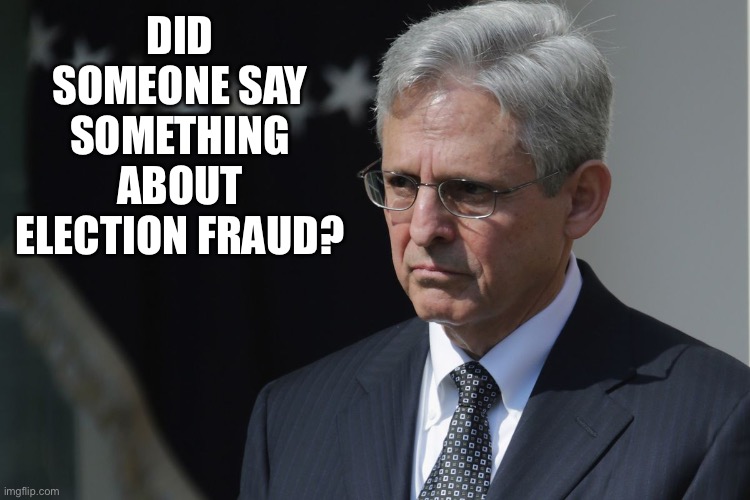 Merrick Garland  | DID SOMEONE SAY SOMETHING ABOUT ELECTION FRAUD? | image tagged in merrick garland | made w/ Imgflip meme maker