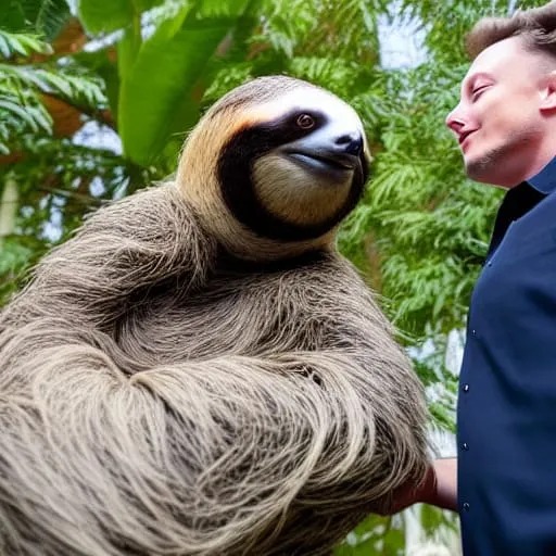 sloth patiently explaining to elon musk how social media works Blank Meme Template