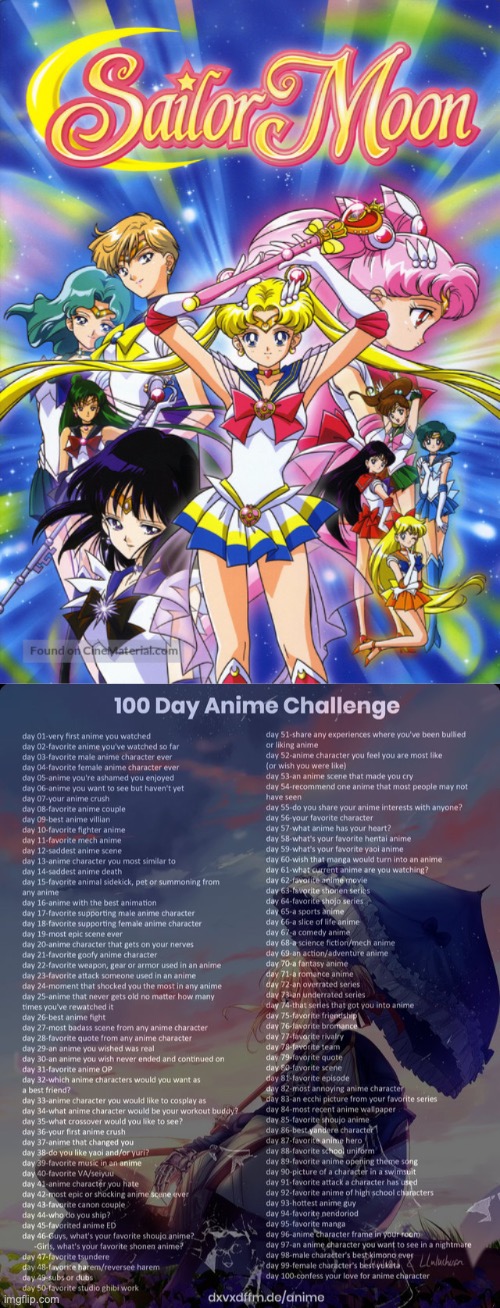 Day 1 | image tagged in 100 day anime challenge | made w/ Imgflip meme maker