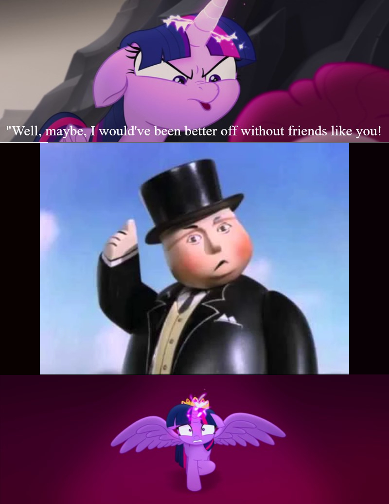 STH Tells Twilight Sparkle, Silence! Blank Meme Template