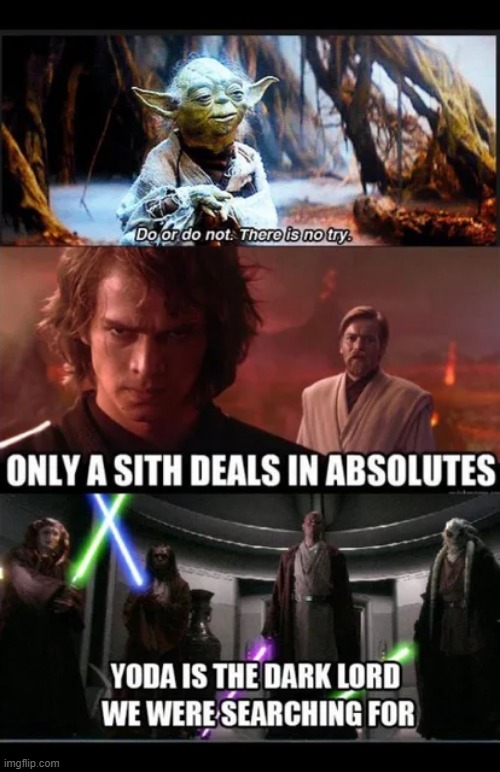 That is an Absolute! | image tagged in yoda,sith | made w/ Imgflip meme maker