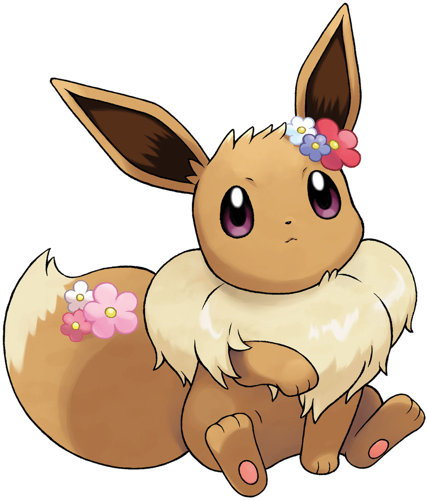 High Quality Male eevee with flowers Blank Meme Template