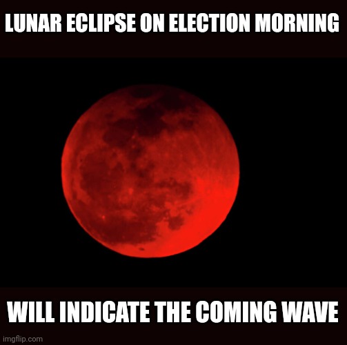 May the Odds Be Ever in Our Favor | LUNAR ECLIPSE ON ELECTION MORNING; WILL INDICATE THE COMING WAVE | image tagged in election 2022,vote | made w/ Imgflip meme maker