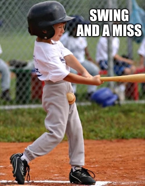 Swing and a miss | SWING AND A MISS | image tagged in swing and a miss | made w/ Imgflip meme maker