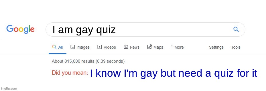 Did you mean? | I am gay quiz; I know I'm gay but need a quiz for it | image tagged in did you mean | made w/ Imgflip meme maker