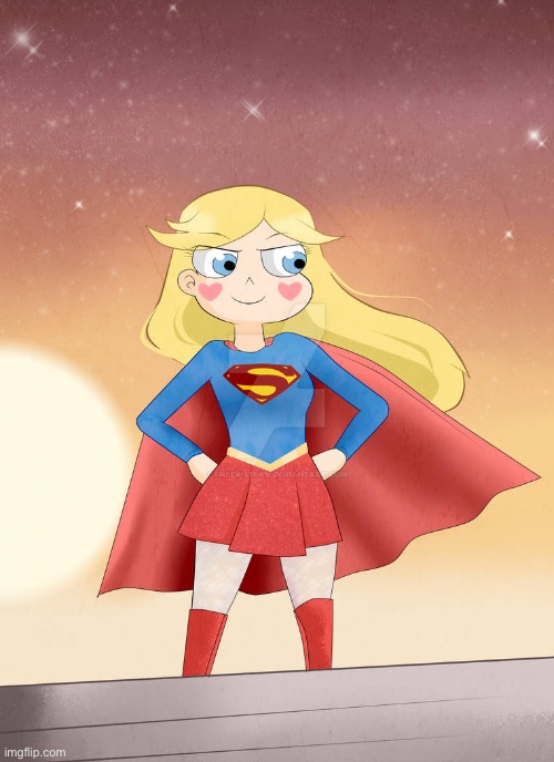 freekissfan -Super Star | image tagged in fanart,supergirl,star buttefly,svtfoe,star vs the forces of evil,memes | made w/ Imgflip meme maker