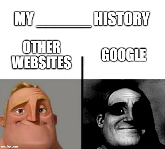 It's sometimes like that when I'm at school | MY ______ HISTORY; GOOGLE; OTHER WEBSITES | image tagged in teacher's copy,search history | made w/ Imgflip meme maker