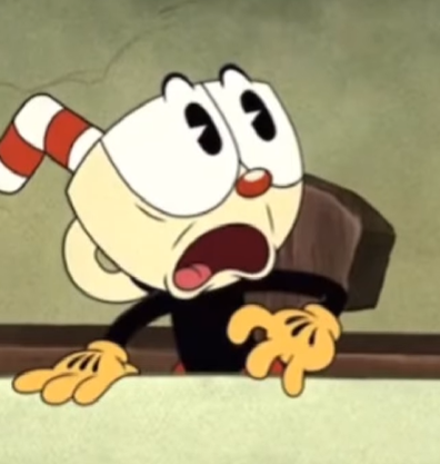 High Quality Scared Cuphead Blank Meme Template
