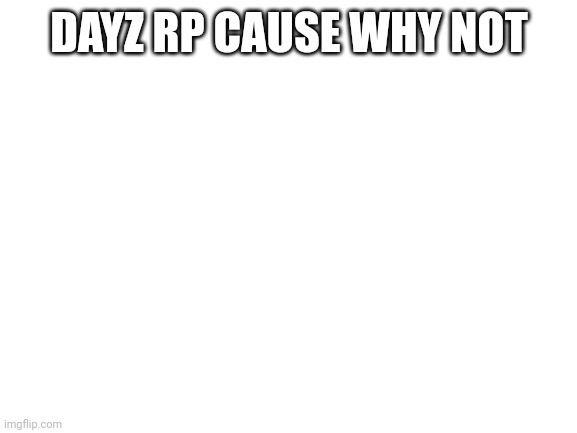 Blank White Template | DAYZ RP CAUSE WHY NOT | image tagged in blank white template | made w/ Imgflip meme maker