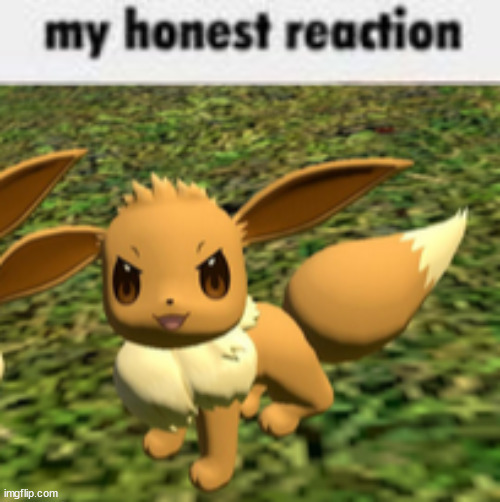 image tagged in my honest reaction,evil eevee | made w/ Imgflip meme maker